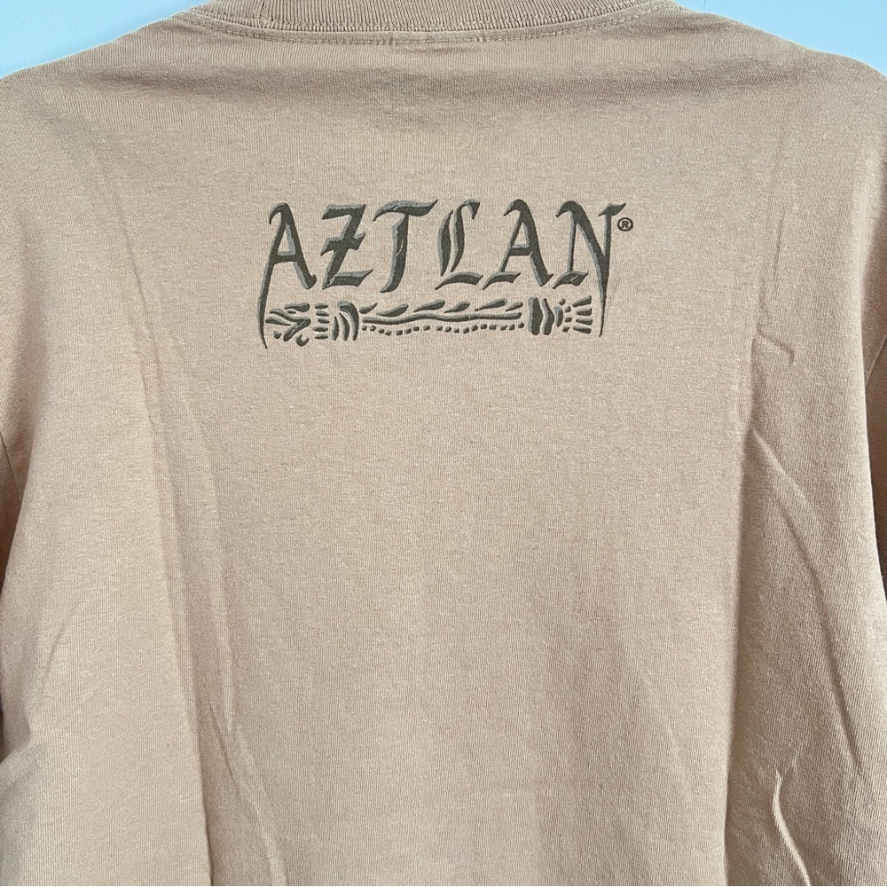 DGA Aztec Warrior Graphic Tee Chicano Streetwear Brown Size M - Picture 6 of 7